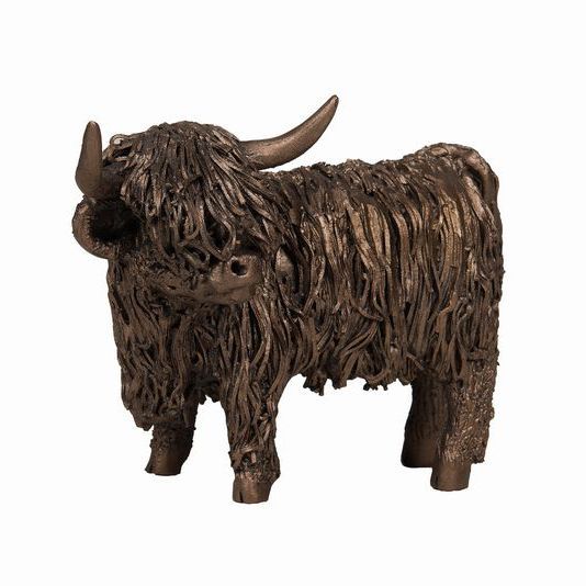 Highland Cow Standing Small Frith Bronze Sculpture by Veronica Ballan