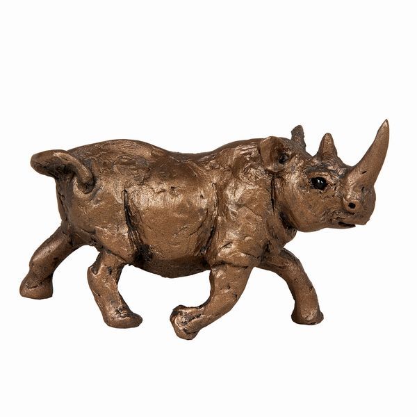 Rhino Wildlife Frith Bronze Sculpture  Miniature*NEW* by Thomas Meadows
