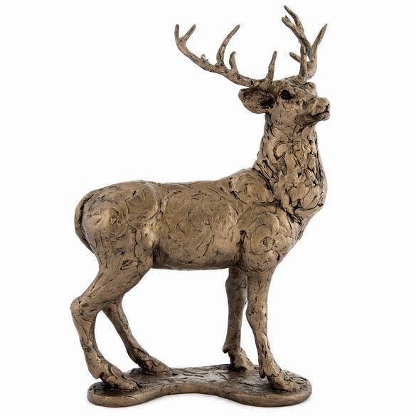 Red Deer / Stag Standing Frith Bronze Sculpture by Thomas Meadows
