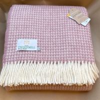 Tweedmill Soft Waffle Dusky Pink Pure New Wool Large Throw or Blanket