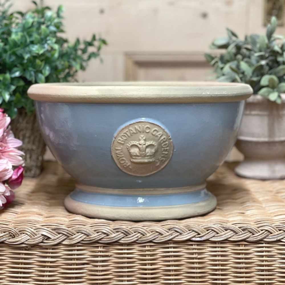 Kew Footed Bowl in Scandinavia Blue - Royal Botanic Gardens Plant Pot - Lar