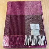 BRONTE by Moon Lindley Raspberry Shetland Wool Throw/Blanket