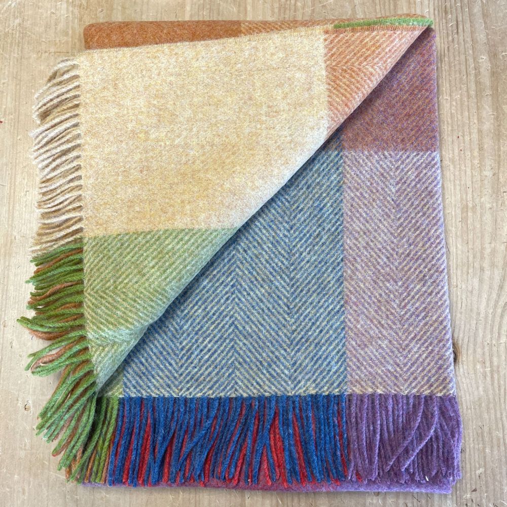 BRONTE by Moon Harland Sunset Shetland Wool Throw/Blanket 
