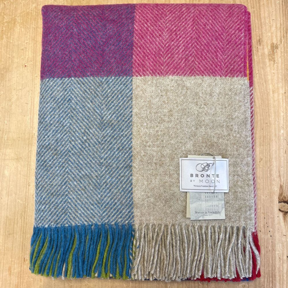 BRONTE by Moon Harland Multi Shetland Wool Throw/Blanket 