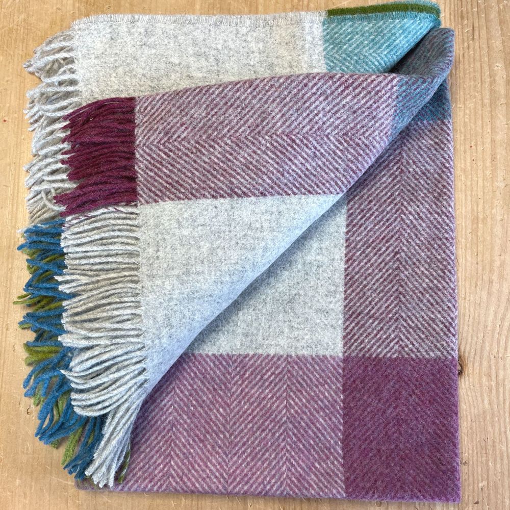 BRONTE by Moon Harland Heather Shetland Wool Throw/Blanket 