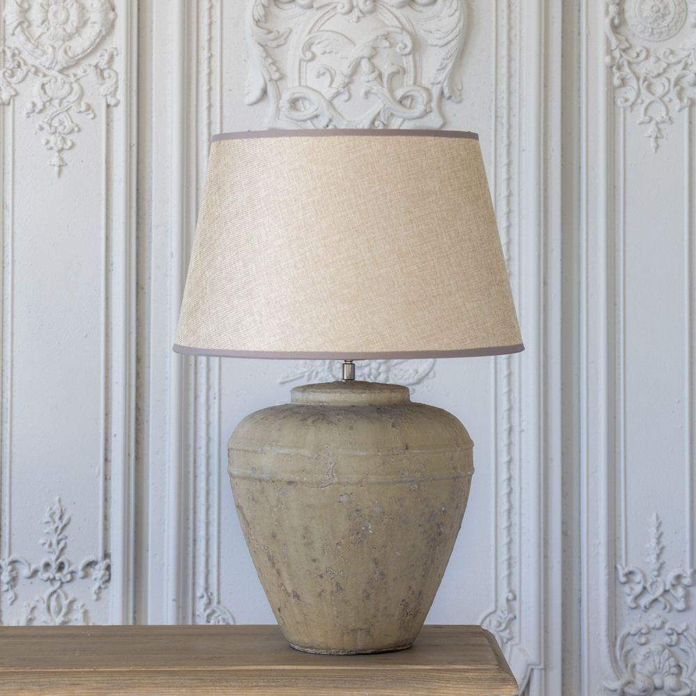 Stoneware Table Lamp Antique weathered stone effect
