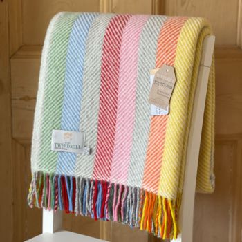 Tweedmill Herringbone Stripe Multi Pure New Wool Throw
