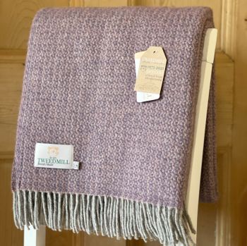 Tweedmill Lavender Ascot Pure New Wool Throw Blanket