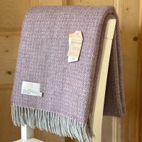 Tweedmill Lavender with a touch of pink Ascot Knee Rug or Small Blanket Throw Pure New Wool