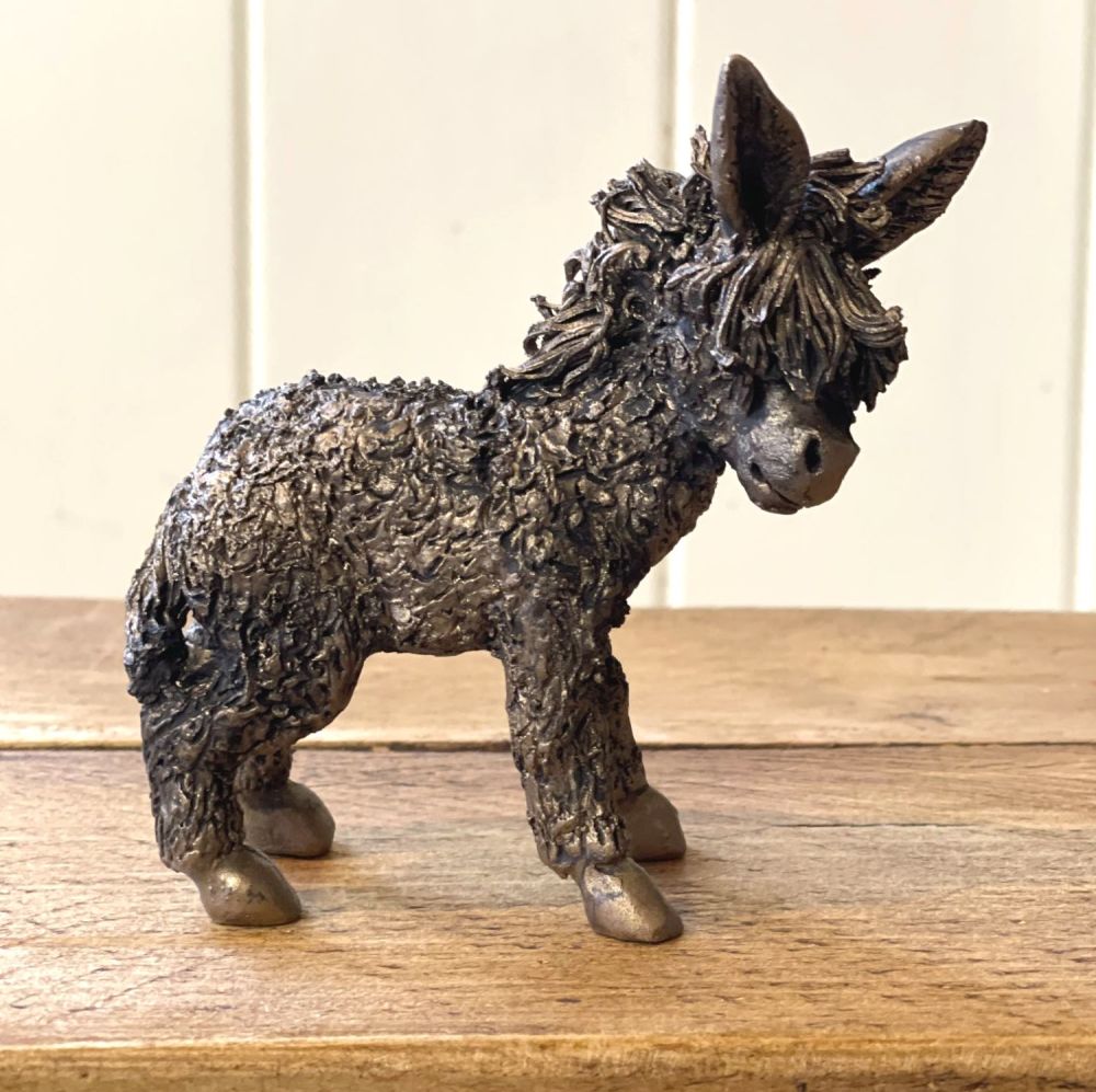 BABY DONKEY FOAL Standing 'Rosie' Frith Bronze Sculpture by Veronica Ballan