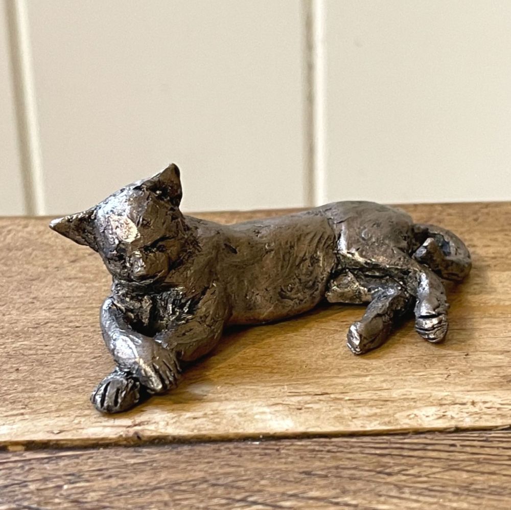 Sooty Cat Frith Sculpture Miniature Bronze by Thomas Meadows