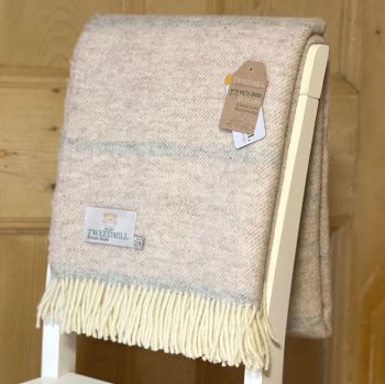 Tweedmill Broad Stripe Hazel Pure New Wool Throw / Blanket