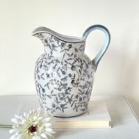 Ceramic Jug Botanical Indigo Blue & White - Drinks or Flower Vase