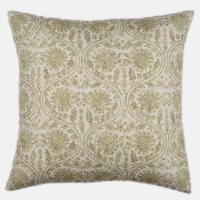 Linen mix Tranquility Cushion - Pale Lime & Vintage White