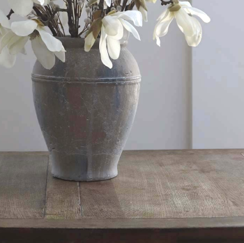 Vintage Style Aged Stone Effect Pot / Vase - Small