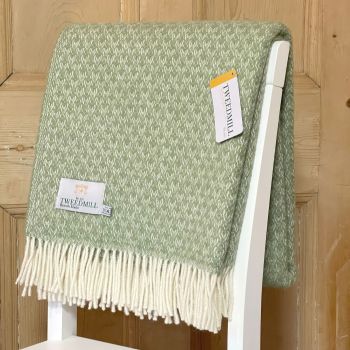 Tweedmill Fern Green Crescent Pure New Wool Throw Blanket