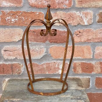 Rusty Metal Crown Planter - Large