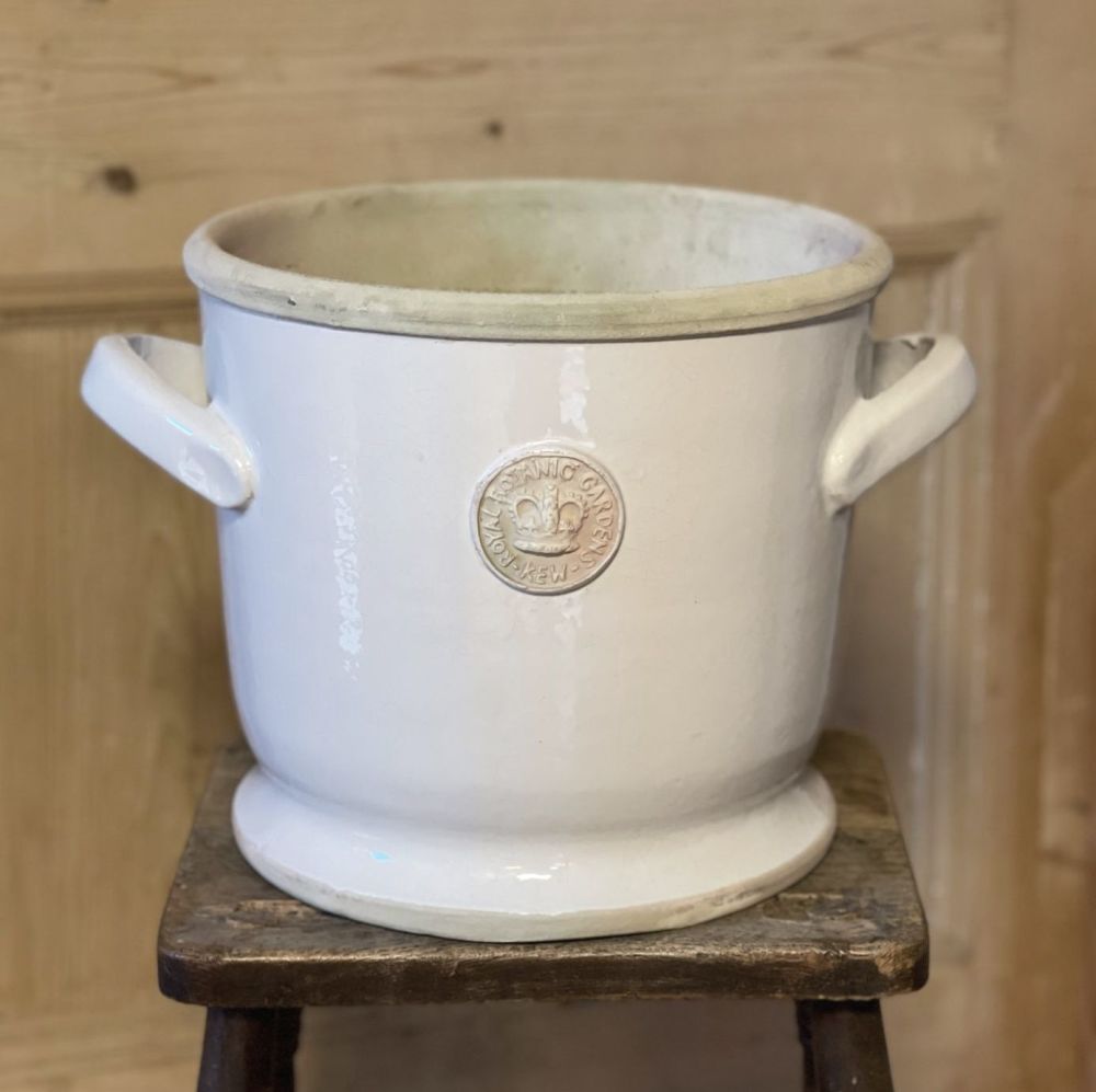 Kew Garden Large Deep Planter with handles, Plant Pot in Bone White