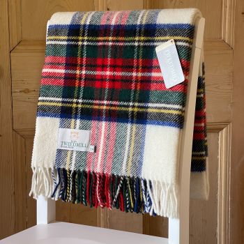 Tweedmill Tartan Dress Stewart Knee Rug or Small Blanket Pure New Wool