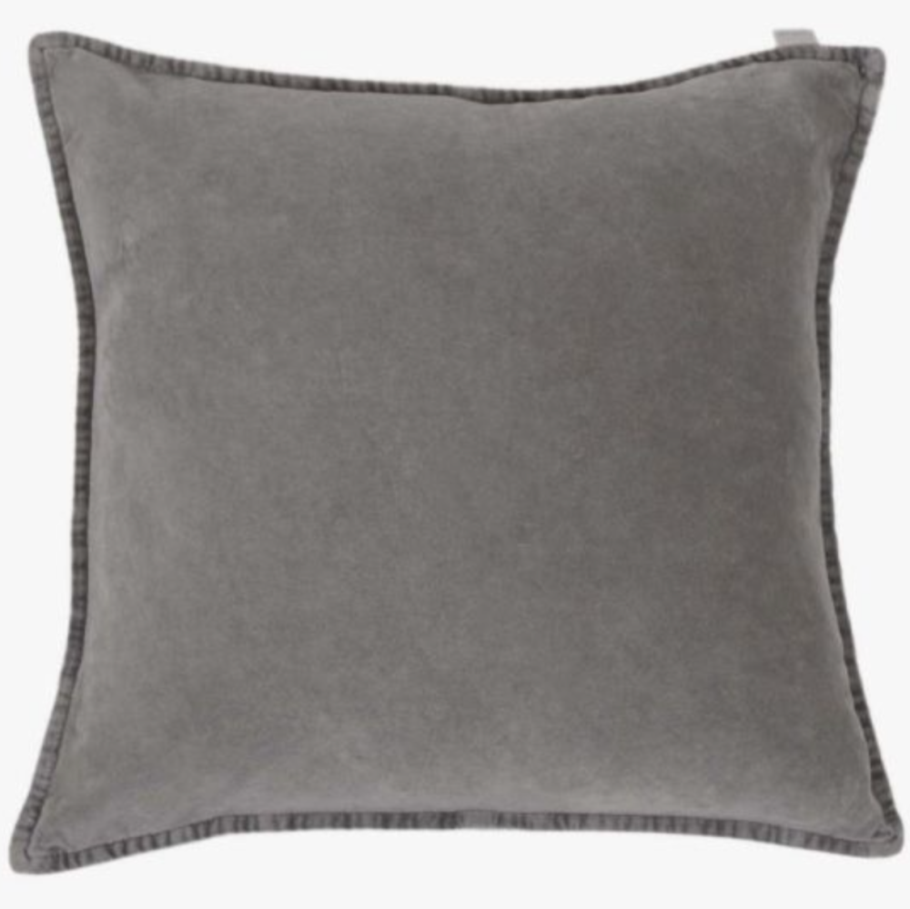 Stonewashed Grey Velvet Cushion