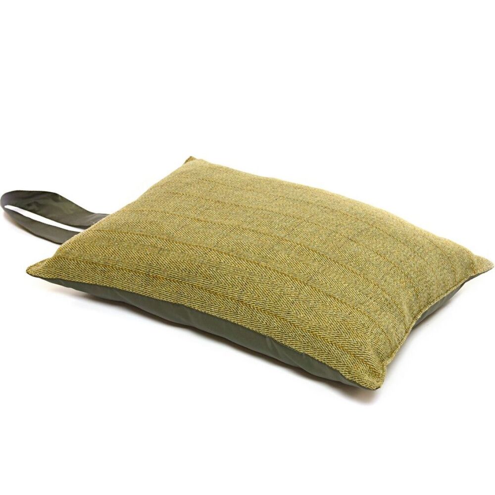 Garden Kneeler / Outdoor Cushion - Country Herringbone Wool Tweed with Wate