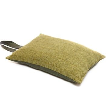 Garden Kneeler / Outdoor Cushion - Country Herringbone Wool Tweed with Waterproof Backing