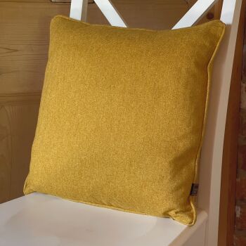 Herringbone Tweed Wool Ochre Cushion