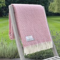 Tweedmill Crescent Pure New Wool Throw Blanket Dusky Pink