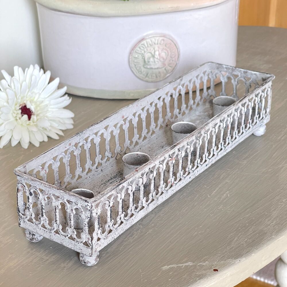Decorative  Vintage Candle Tray for four slim candles