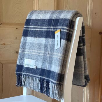 Tweedmill Bannockbane Tartan Check Blue Picnic / Throw / Travel Rug / Blanket