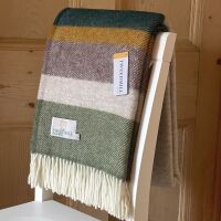 Tweedmill  Alaska Stripe Earth Pure New Wool Throw Blanket