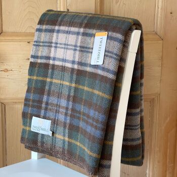 Tweedmill Blanket Stitch Antique Dress Gordon Pure New Wool Throw Blanket - Large