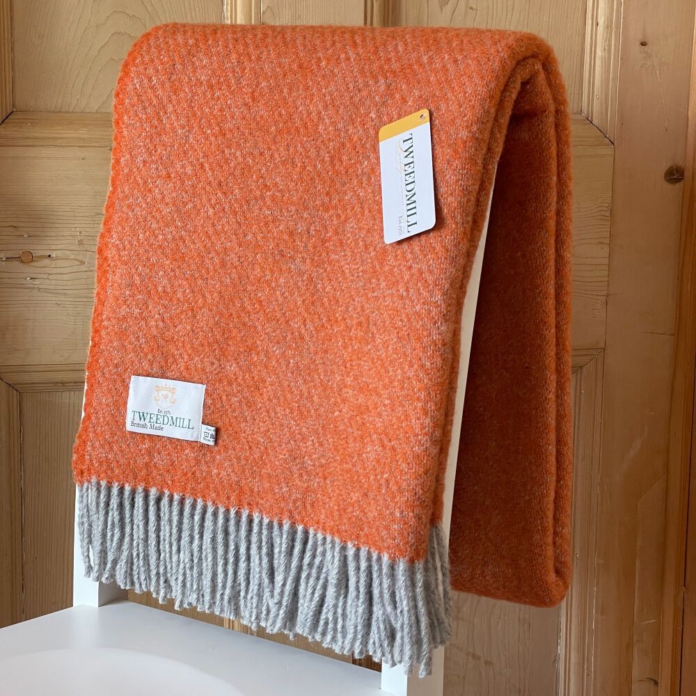 Tweedmill Pumpkin Boa Pure New Wool Large Throw Blanket