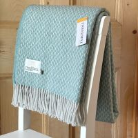 Tweedmill Diamond Sea Green Pure New Wool Throw / Blanket