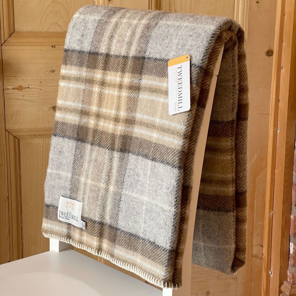 Tweedmill Blanket Stitch McKellar Tartan Pure New Wool Throw Blanket - Larg