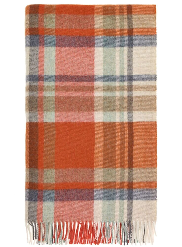 BRONTE by Moon Portree Merino Lambswool Throw/Blanket - Orange