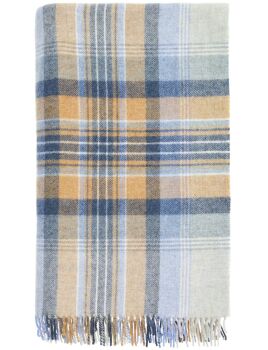 BRONTE by Moon Kintyre Shetland Wool Throw / Blanket - Blue