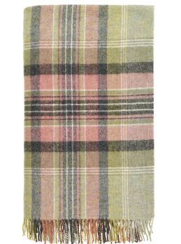 BRONTE by Moon Kintyre Shetland Wool Throw / Blanket - Green