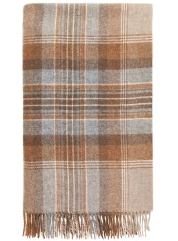 BRONTE by Moon Kintyre Shetland Wool Throw / Blanket - Natural Beige
