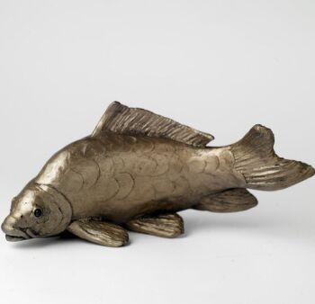 Carp Fish Frith Sculpture Cold Cast Bronze by Jonny Sanders