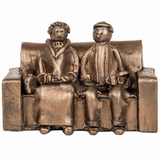 Couple on Sofa by Frith Sculpture