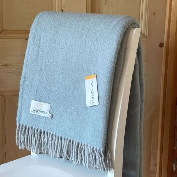 Tweedmill Geo Duck Egg Blue Pure New Wool Throw/Blanket - Extra Large