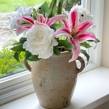 Faux Silk Lily Stem in Pink - 35 cm