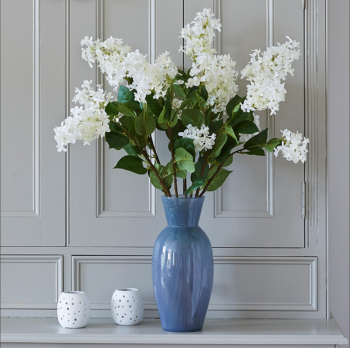 Faux Silk Lilac Stem in White - 71 cm