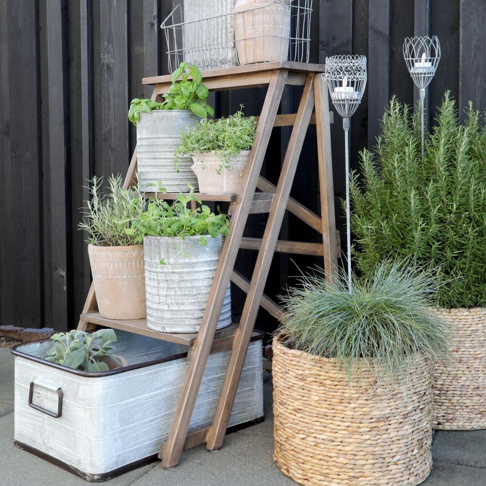 Wooden Plant Stand - Multi Tiered Vintage design