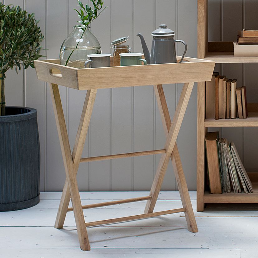 Solid Oak Butlers Tray with Removable Top