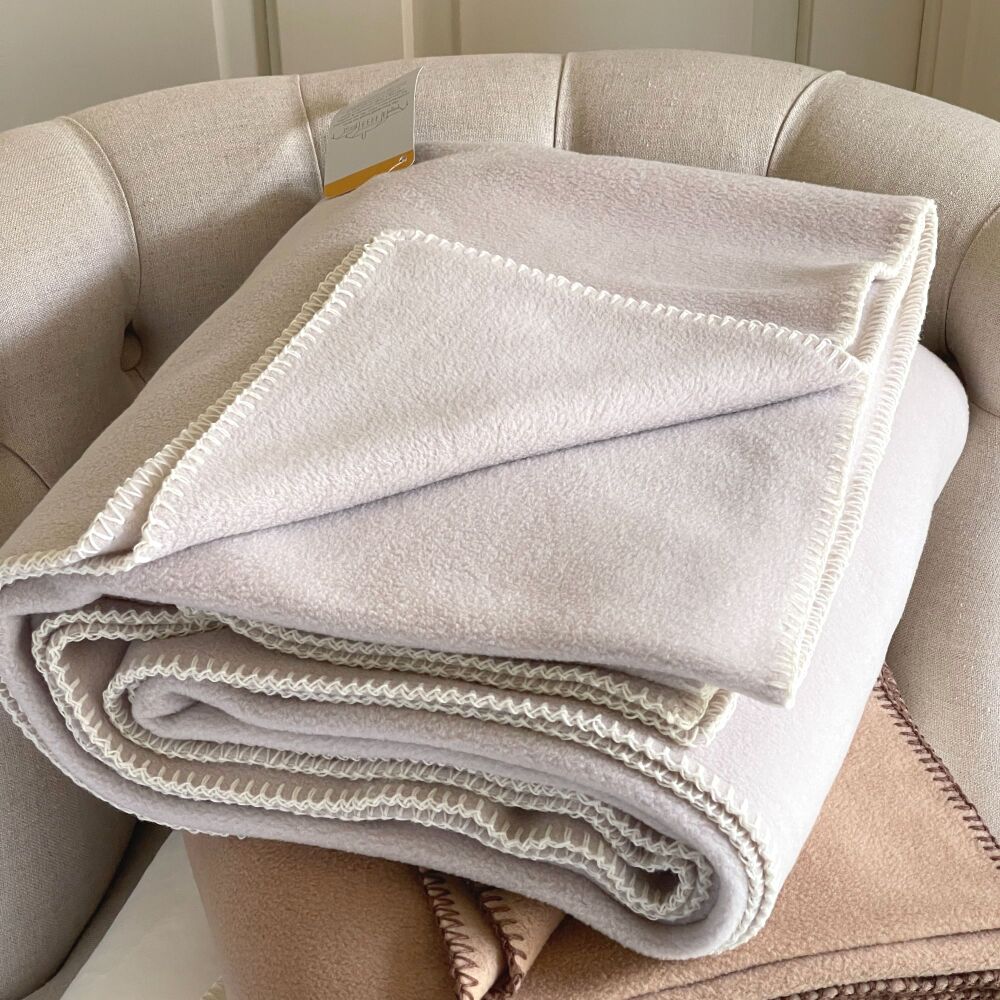 Luxurious Fleece Throw or Blanket Large - Oatmeal Beige