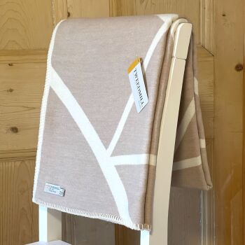 Beige & Cream  Supersoft Organic Cotton Reversible Throw