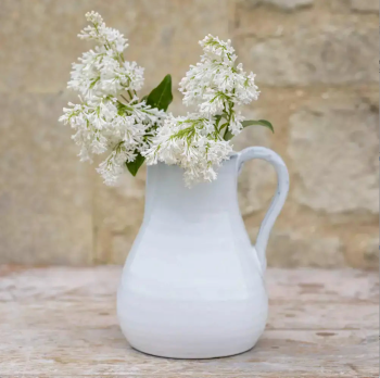 Handcrafted Jug in Vintage White - Tall