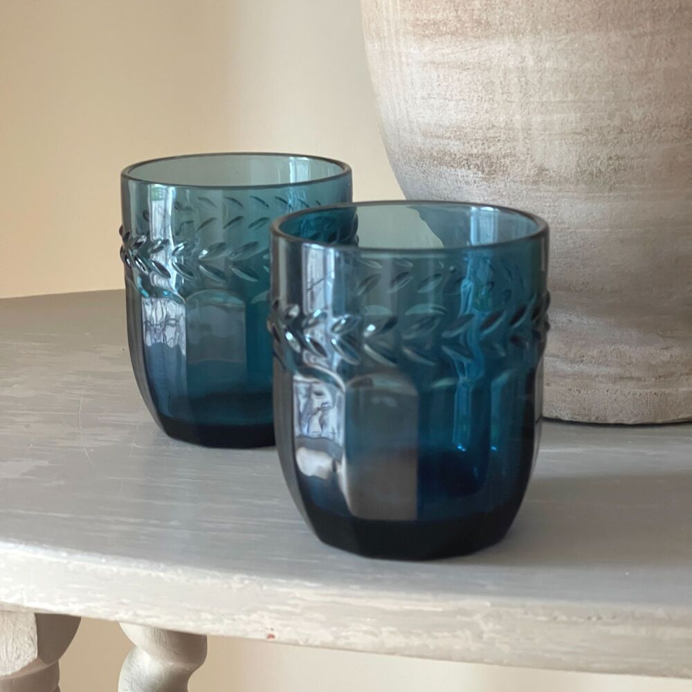 Coloured Glass Tumbler - Blue